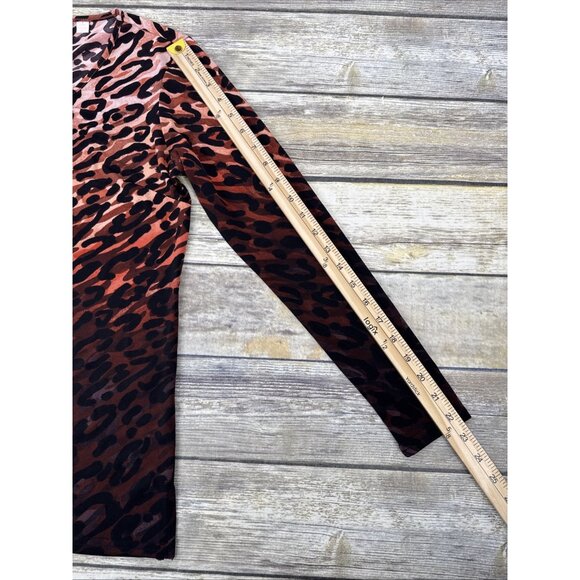 Belle By Kim‎ Gravel Animal Print Knit Top Size XXS Long Sleeve NEW - Picture 9 of 11